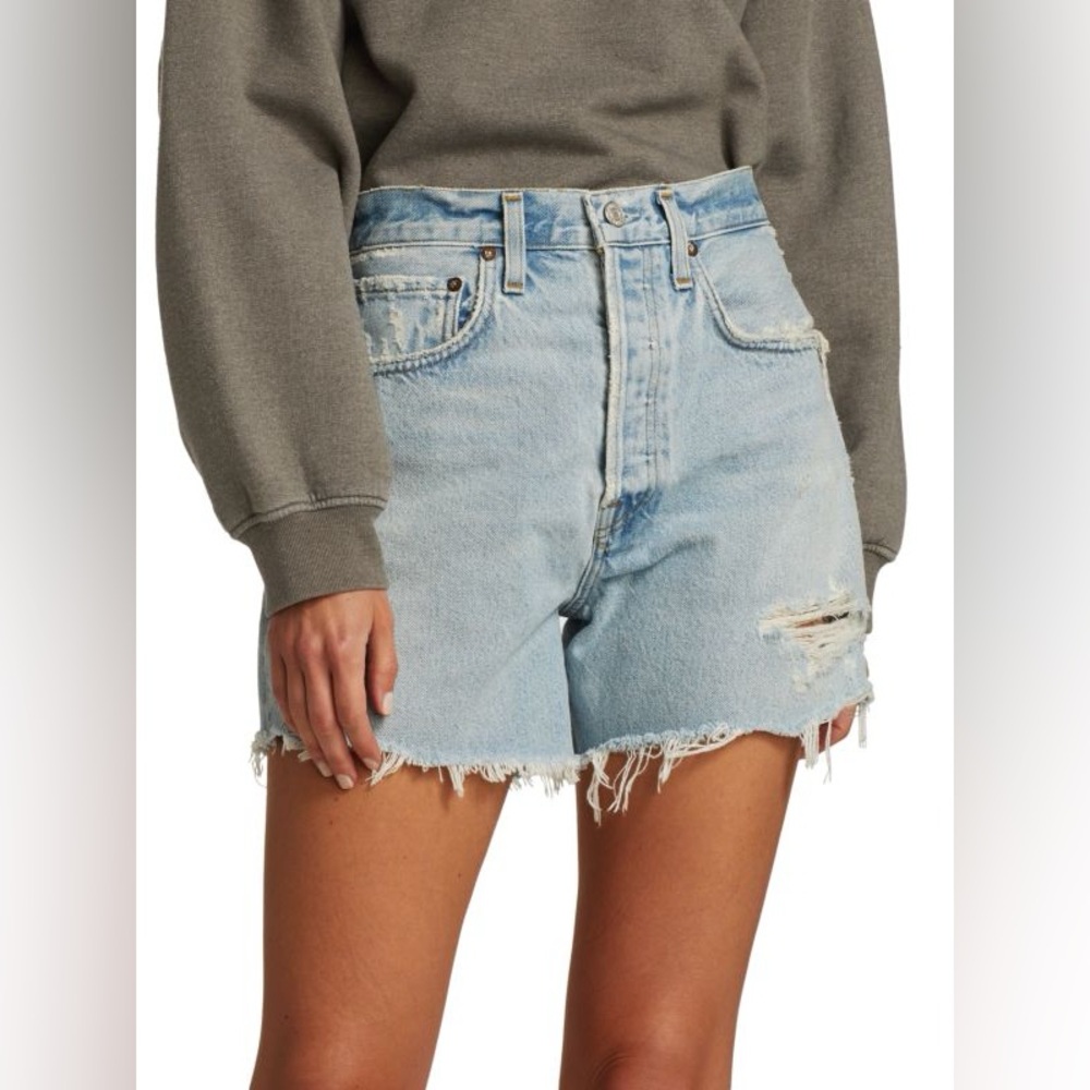 AGOLDE Riley Cut-Off Denim Shorts